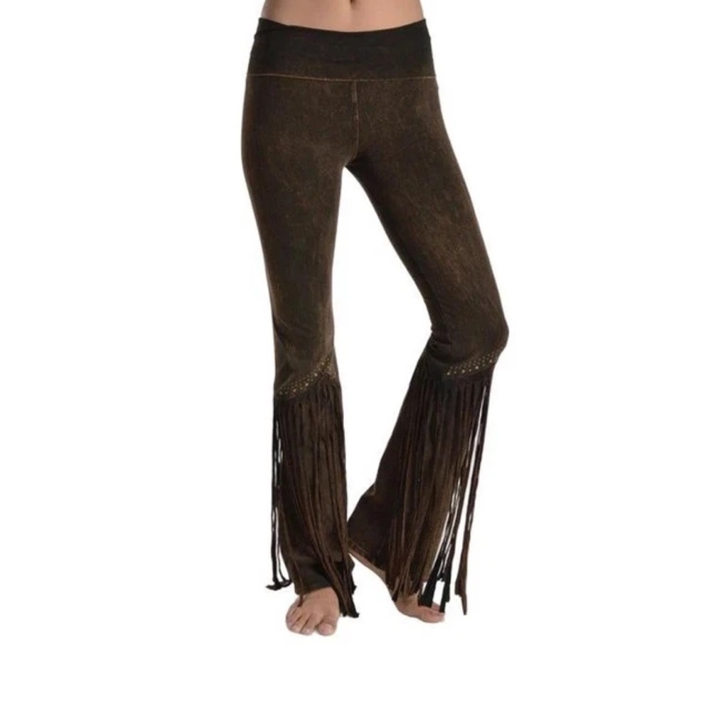 Fringe TParty fringe  Brown Women’s stretch yoga pants